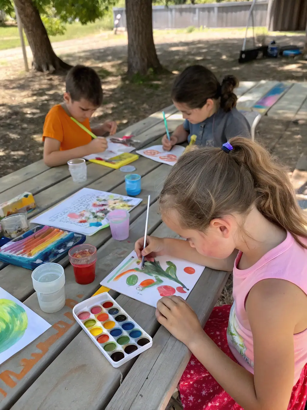 A serene image of children participating in a therapeutic art session at LaBritt LLC, showcasing the healing and creative aspects of the program.